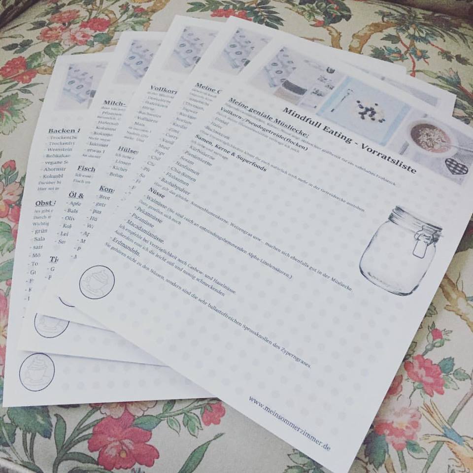 Meine Mindful Eating Vorratsliste